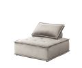 Anna Light Gray Velvet Armless Lounge Chair