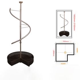 Wardrobe Closet 360 Degree Rotating Hanger (Option: 1850.2100Rattan basket-Champagne)