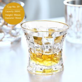 European-style Gold Crystal Glass Whiskey Shot Glass (Option: Gold Tracing 260 Ml 39 ML)