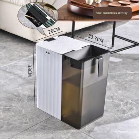 Dry Wet Separation Filter Tea Dust Residue Trash Can With Lid (Option: Pearl White With Ashtray)