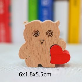 Solid Wood Crafts Christmas Gift (Option: Owl Pair 2)