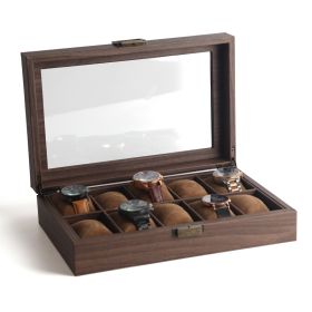 Wood Grain Leather 6-bit 10-bit 12-bit Watch Display Box (Option: 10bit Watch Box)