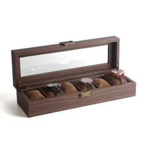 Wood Grain Leather 6-bit 10-bit 12-bit Watch Display Box (Option: 6bit Watch Box)