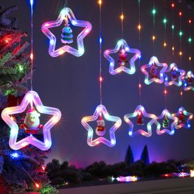 Decorative XINGX Curtain Christmas Tree Lamp String (Option: Five pointed star color-220VUS)