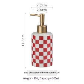 Light Luxury Popular Ceramic Hand Sanitizer Shower Gel Shampoo Conditioner Hotel Storage Bottle (Color: Red)