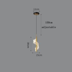 Modern Simple And Light Luxury Bedroom Bedside Chandelier (Option: Black Gold Tricolor Light)