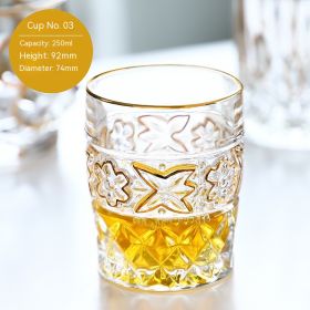 European-style Gold Crystal Glass Whiskey Shot Glass (Option: Gold Tracing 250 Ml No 3)