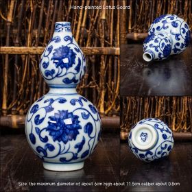 Jingdezhen Ceramic Small Vase Hydroponic Antique Shelf Ornament Hand-painted Blue And White Porcelain Bottle Souvenirs (Option: Style11)