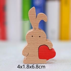 Solid Wood Crafts Christmas Gift (Option: Long Eared Rabbit Pair 2)