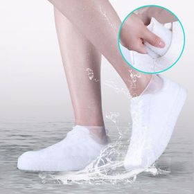 Vintage Rubber Boots Reusable Latex Waterproof Rain Shoes Cover Non-Slip Silicone Overshoes Boot Covers Unisex Shoes Accessories (Option: White-S)