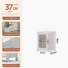 Toilet Floor-to-ceiling Folding Storage Cabinet Bathroom Waterproof Locker (Option: Brown-1story-37Face width)