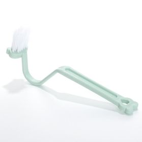 Kitchen Bathroom Toilet No Dead Angle V-shaped Curved Cleaning Brush (Color: Green)