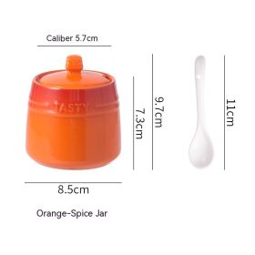 Colorful Ceramic Seasoning Jar Creative Gradient Kitchen Home (Option: Gradient Spice Jar Orange)