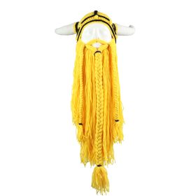 Personalized Party Long Beard Pointed Funny Hat Funny Wool Halloween (Option: Yellow Hooded Yellow Beard-L58 60cm)