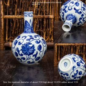 Jingdezhen Ceramic Small Vase Hydroponic Antique Shelf Ornament Hand-painted Blue And White Porcelain Bottle Souvenirs (Option: Style5)