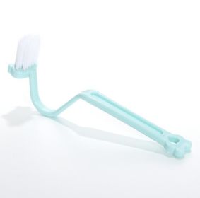 Kitchen Bathroom Toilet No Dead Angle V-shaped Curved Cleaning Brush (Color: Blue)