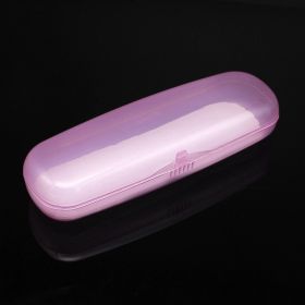 New Translucent Plastic Spectacle Case Snap-on Storage (Color: Pink)