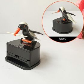 Household Push-type Bird Automatic Pop-up Toothpick Box (Option: Black Bird Black Wings)