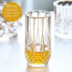 European-style Gold Crystal Glass Whiskey Shot Glass (Option: Gold Tracing 280 Ml 3803)