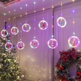 Decorative XINGX Curtain Christmas Tree Lamp String (Option: Ten Circle Colored-220VUS)