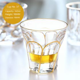 European-style Gold Crystal Glass Whiskey Shot Glass (Option: Gold Tracing Line 240 Ml 37 Ml)