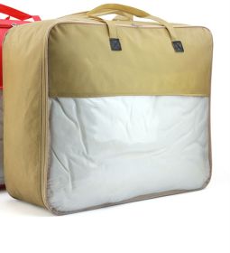 Quilt Storage Bag Large Non-woven Quilt Clothing Luggage Packing Organizing Folders (Option: Brown-53x63x23cm)