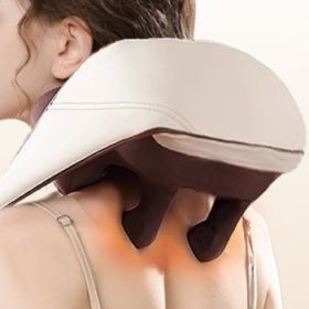 New Neck Massager Shoulder With Heat For Pain Relief Deep Tissue Electric Kneading Massager Health Supplies (Option: Beige brown-USB)