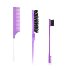 Household Fluff Comb Three-piece Set (Color: Purple)