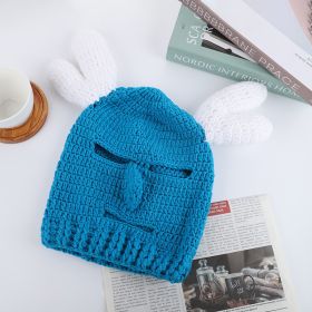 Creative Weaving Woolen Cap Internet Celebrity Headgear Men's Hat (Option: Blue And White Ears)