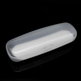 New Translucent Plastic Spectacle Case Snap-on Storage (Color: White)