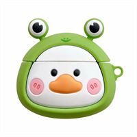 Butterfly Love Pig For Bluetooth Wireless 123 Generation Earphone Sleeves (Option: Green Frog Hook-Airpodspro)