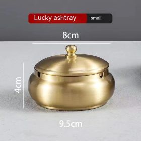 Chinese Style Fashion Treasure Pure Copper Ashtray Home, Living Room, Office Decoration (Option: Small Size With Cover)