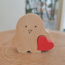 Solid Wood Crafts Christmas Gift (Option: Chicken Pair 2)