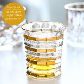 European-style Gold Crystal Glass Whiskey Shot Glass (Option: Gold Tracing 250 Ml No 40)