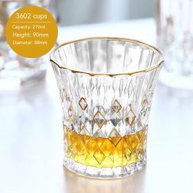 European-style Gold Crystal Glass Whiskey Shot Glass (Option: Gold Tracing 230 Ml 3602 ML)