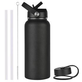 Vacuum Stainless Steel Large Capacity Water Bottle (Option: Black-1200ml)