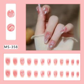 Japanese-style Armor Long Broken Diamond Streamer Fake Nails (Option: MS358style)