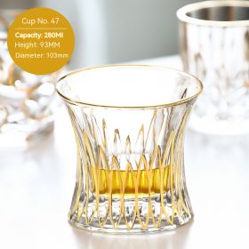 European-style Gold Crystal Glass Whiskey Shot Glass (Option: Gold Tracing 220 Ml No 42)