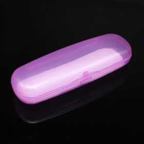 New Translucent Plastic Spectacle Case Snap-on Storage (Color: Purple)