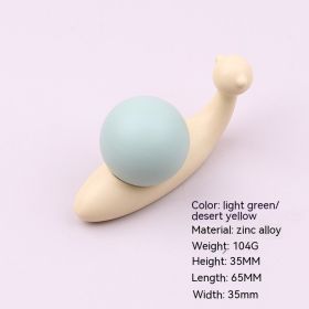 Children's House Closet Door Drawer Handle Creative Cartoon Snail Badminton Colorful Cute Handle (Option: AK50552 Light Green)