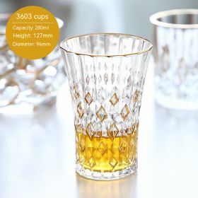 European-style Gold Crystal Glass Whiskey Shot Glass (Option: Gold Tracing 280 Ml 3603)