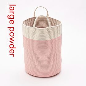 Cotton Braided Storage Bucket Fuzzy Ball Hanging Drop (Option: Large Rice Noodle)