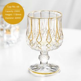 European-style Gold Crystal Glass Whiskey Shot Glass (Option: Gold Tracing Brandy Glass 230)