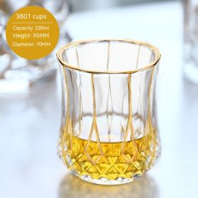 European-style Gold Crystal Glass Whiskey Shot Glass (Option: Gold Tracing 230 Ml 3801 ML)