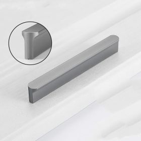 Gold Wardrobe Door Handle Lengthened Aluminum Alloy Cabinet Drawer Cabinet Door Handle (Option: Round T Gray96)