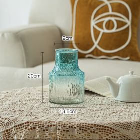 Vase Decoration Clear Glass Hydroponic Countertop In Living Room (Option: Extreme frozen money sky blue)