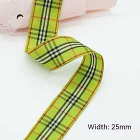 Solid Color Scottish Plaid Ribbon Hand-made DIY Clothing Ornament Bouquet Gift Packaging (Option: B003 Plaid Ribbon 25mm-B003-25mm25 Code Volume)