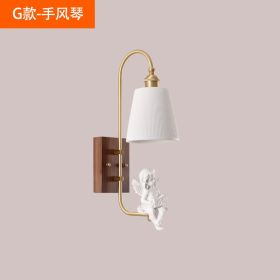 Copper Walnut Angel Resin Led Wall Lamp (Option: LED Bulb-F Style)