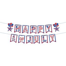 American Independence Day Hat Balloon National Flag Disposable Tableware Set Happy 4th Of July USA National Day Party Decor (Color: banner)