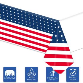 American Independence Day Hat Balloon National Flag Disposable Tableware Set Happy 4th Of July USA National Day Party Decor (Color: tablecloth)